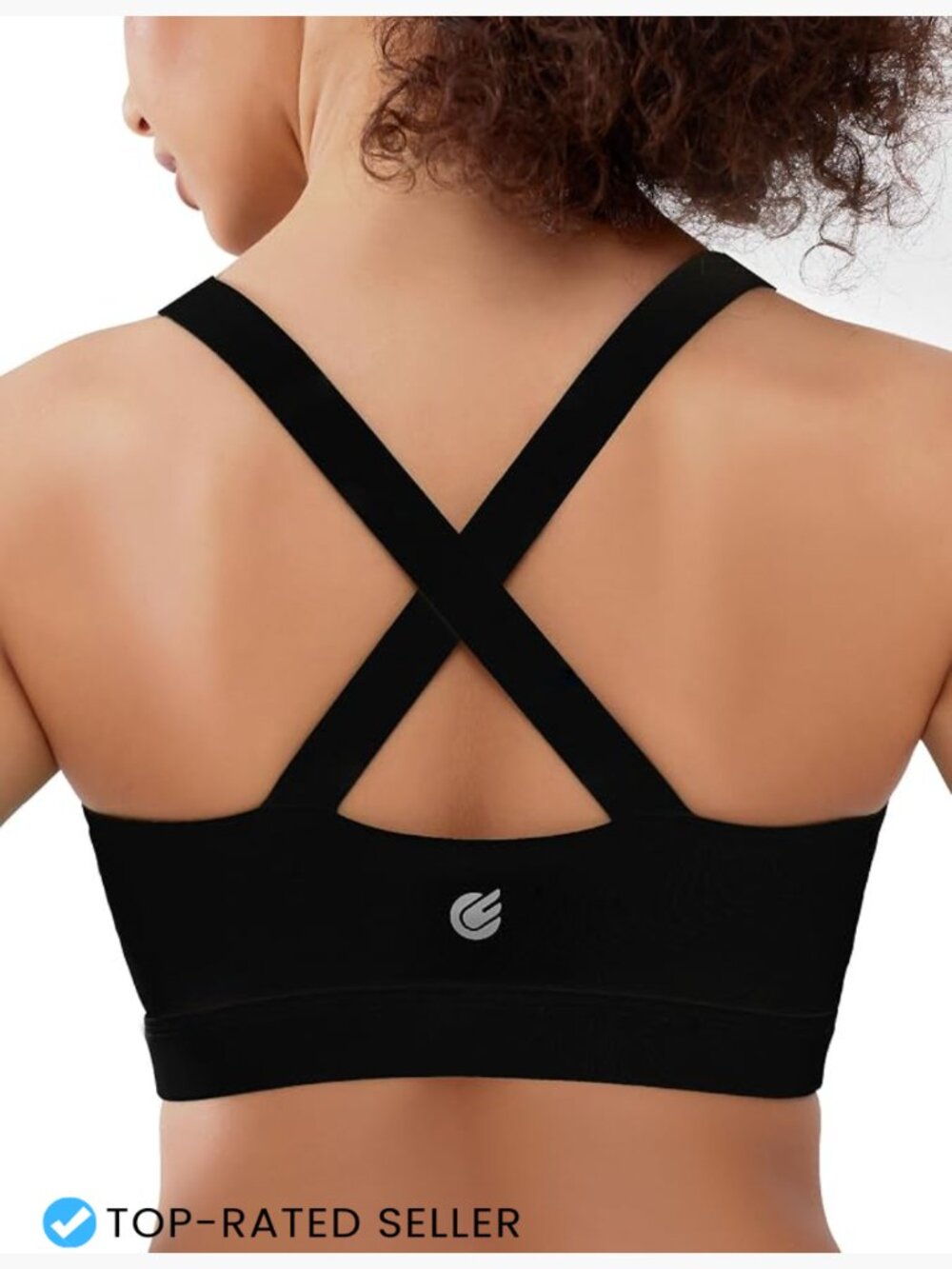 Pickleball Sports Bra High Support Crisscross Back Women's Workout Yoga Black